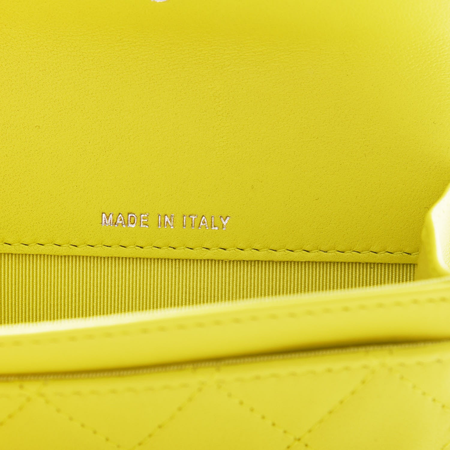 Chanel Lambskin Quilted Flap Card Holder Wallet Yellow 7 of 8