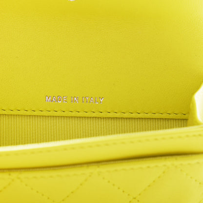 Chanel Lambskin Quilted Flap Card Holder Wallet Yellow 7 of 8