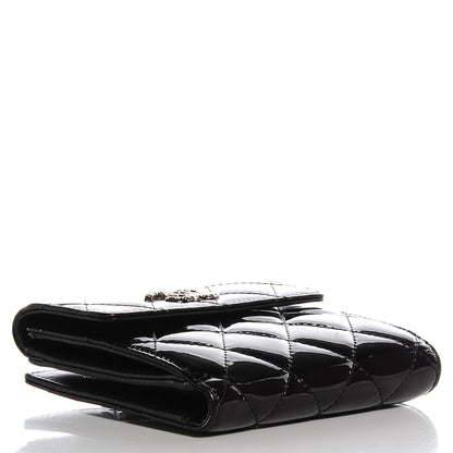 Chanel Patent Quilted Brilliant Compact Wallet Black 4 of 8