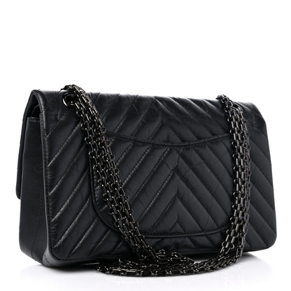 Chanel Aged Calfskin Chevron Quilted 2.55 Reissue 225 Flap So Black 3 of 11
