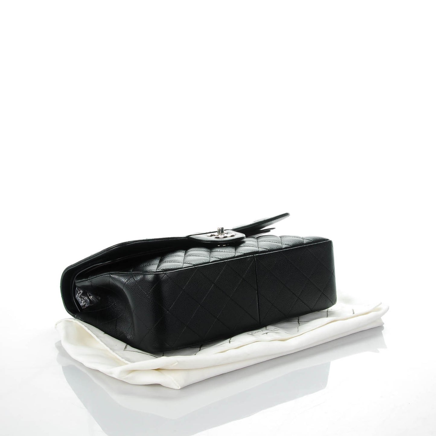 Caviar Quilted Jumbo Double Flap Black