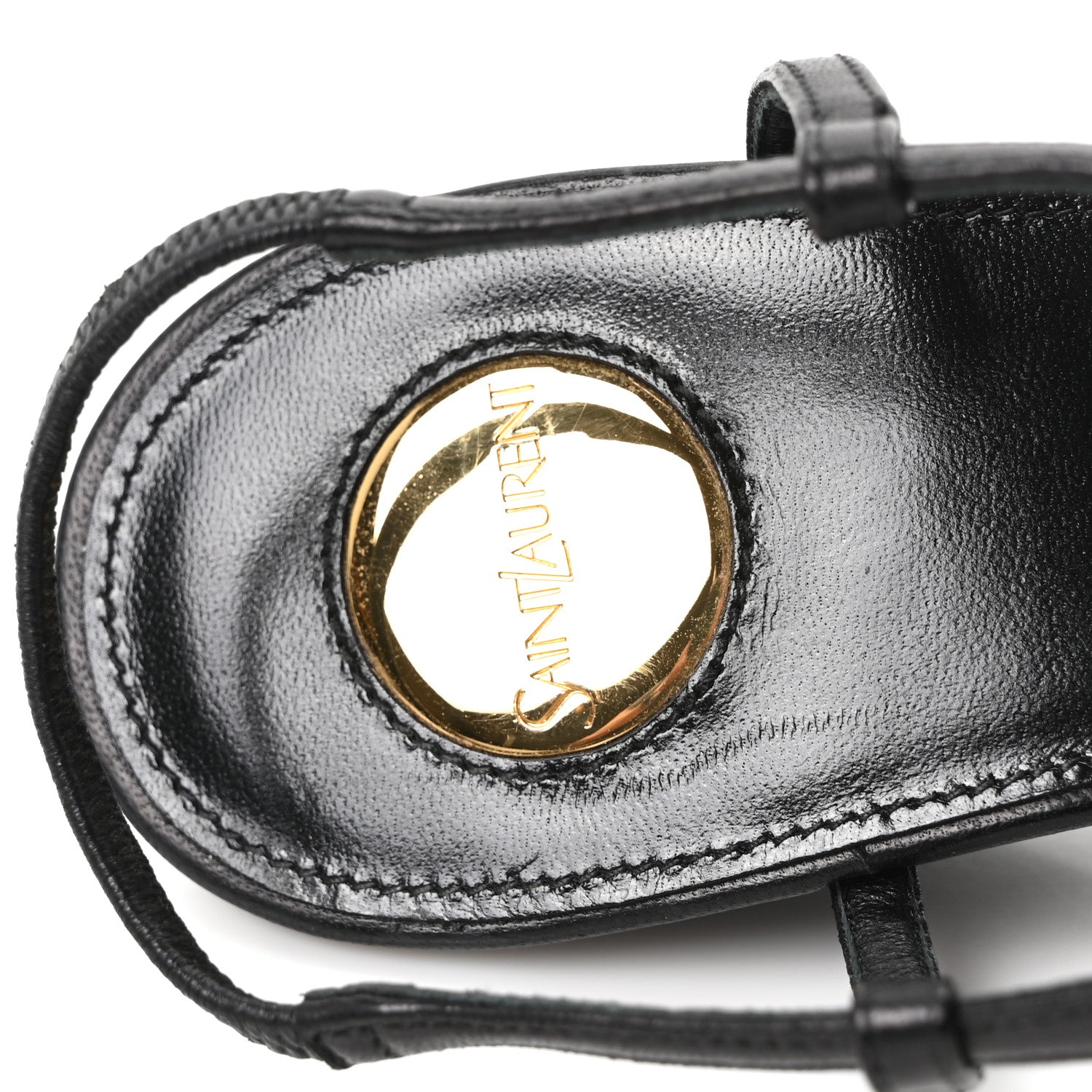 Saint Laurent Nappa Cassandra Monogram Bridget 40 Wedge Sandals 37.5 Black 16 of 18
