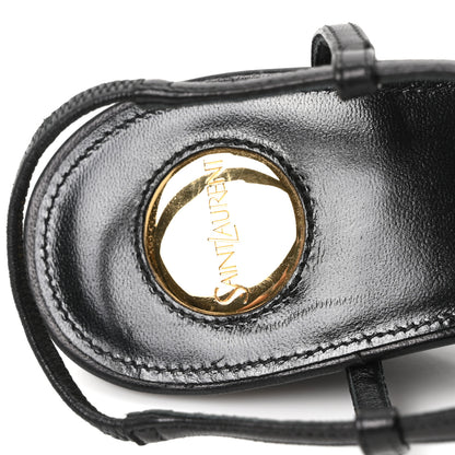 Saint Laurent Nappa Cassandra Monogram Bridget 40 Wedge Sandals 37.5 Black 16 of 18