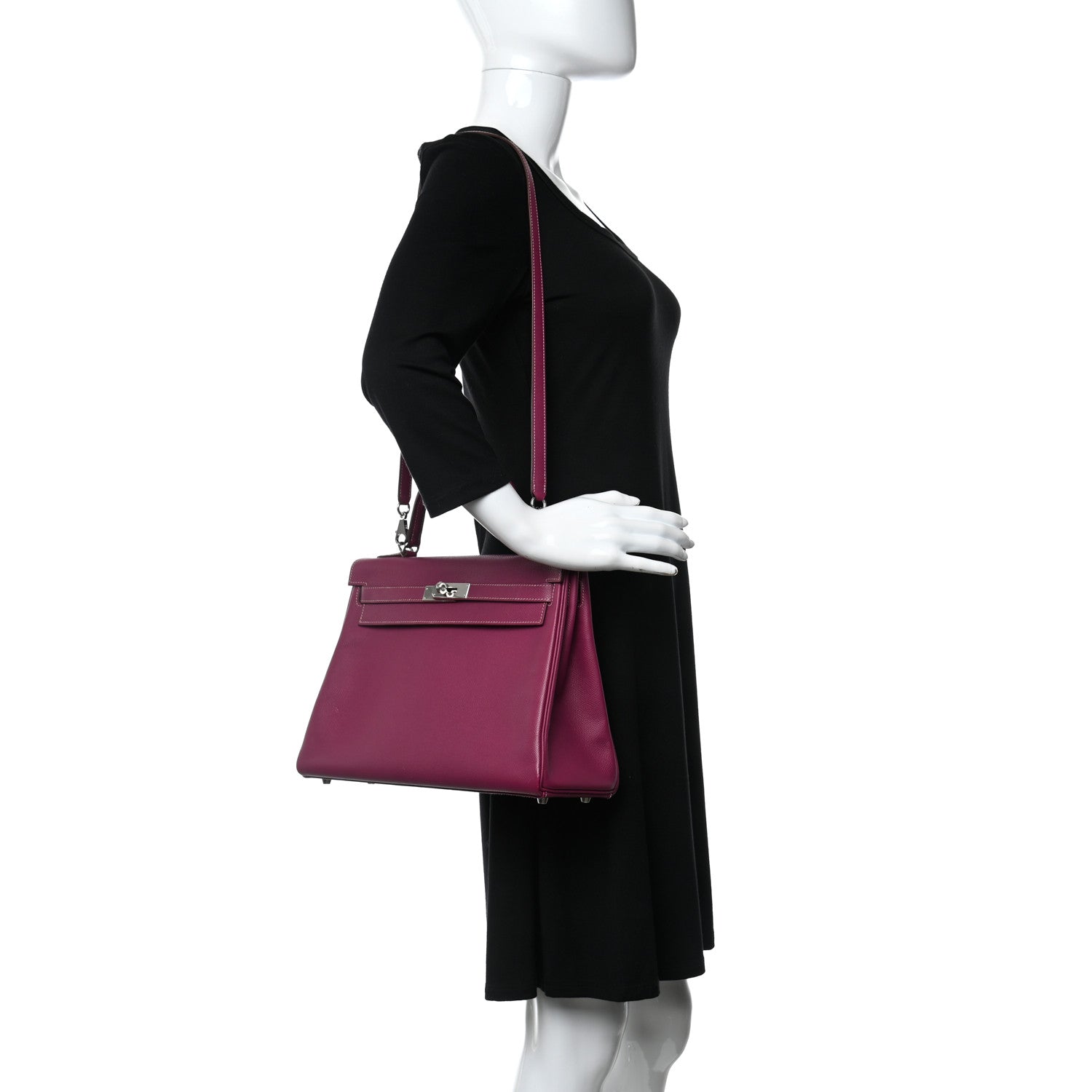 Hermes Epsom Candy Kelly Retourne 32 Tosca Rose Tyrien 2 of 11