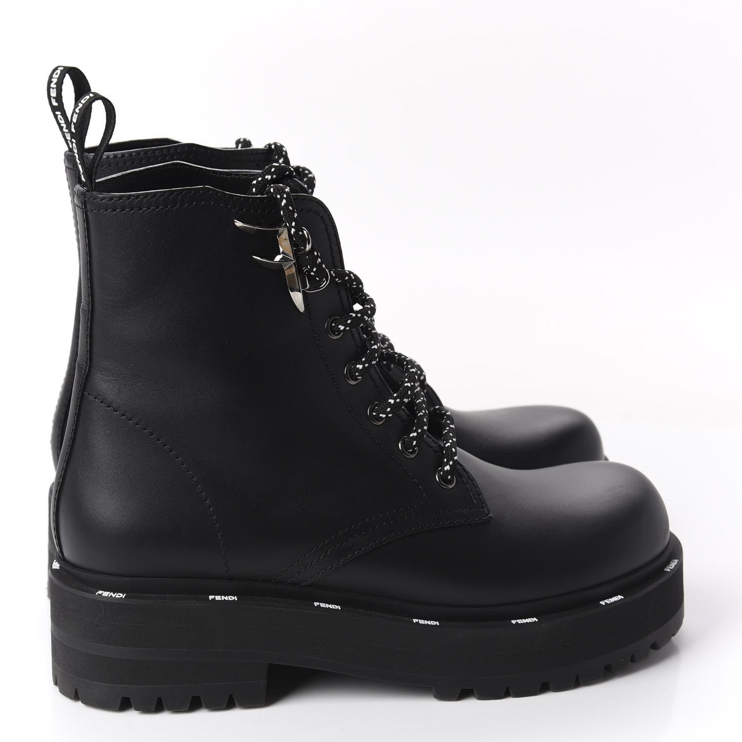 Calfskin FFreedom Platform Biker Boots 37.5 Black