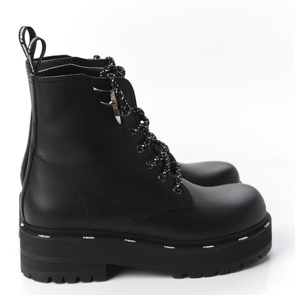 Fendi Calfskin FFreedom Platform Biker Boots 37.5 Black 4 of 8