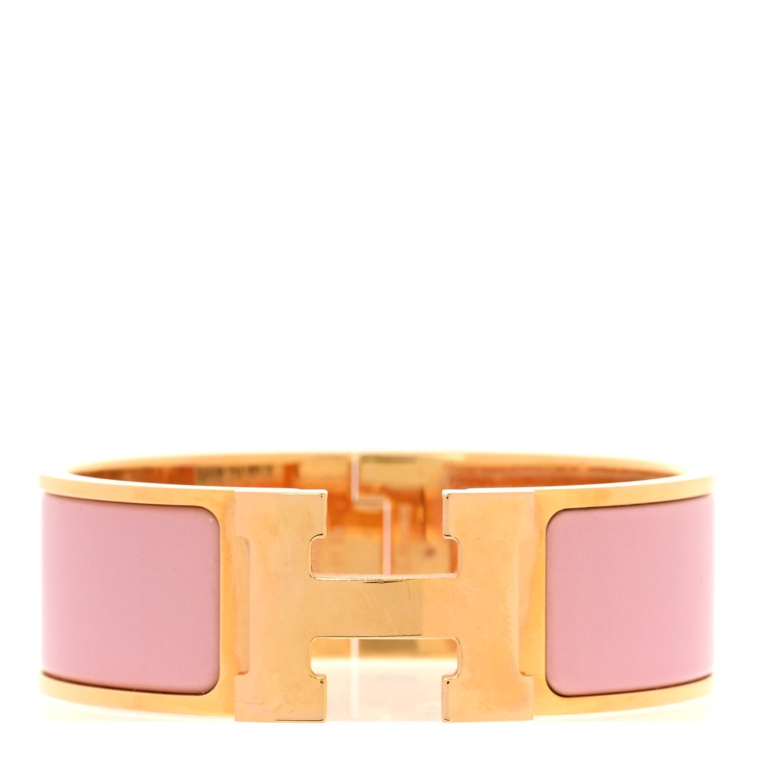 Hermes Enamel Wide Clic Clac H Bracelet PM Rose Nacarat 1 of 4