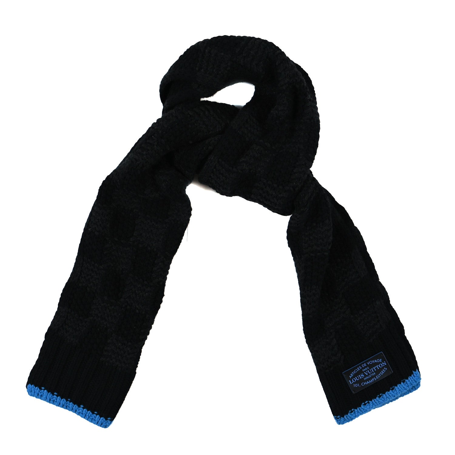 Louis Vuitton Cashmere Damier Helsinki Scarf Black 1 of 4