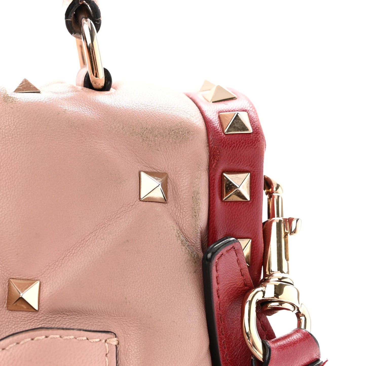 Nappa Medium Candystud Top Handle Bag Poudre Rubino