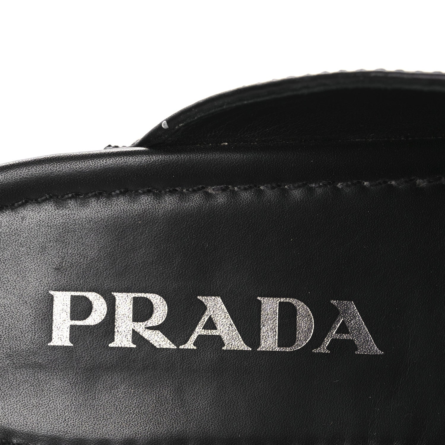 Prada Natural Calfskin Metal Triangle Logo 45mm Clogs 38 Black 9 of 12