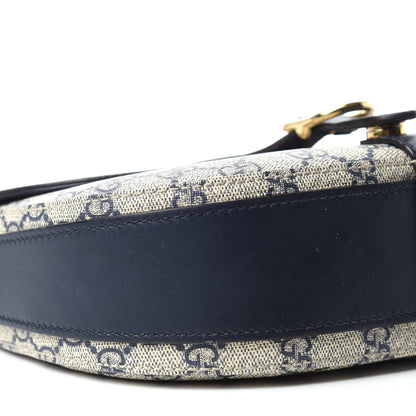 Gucci GG Supreme Monogram Small Messenger Shoulder Bag Beige Blue Navy 6 of 11