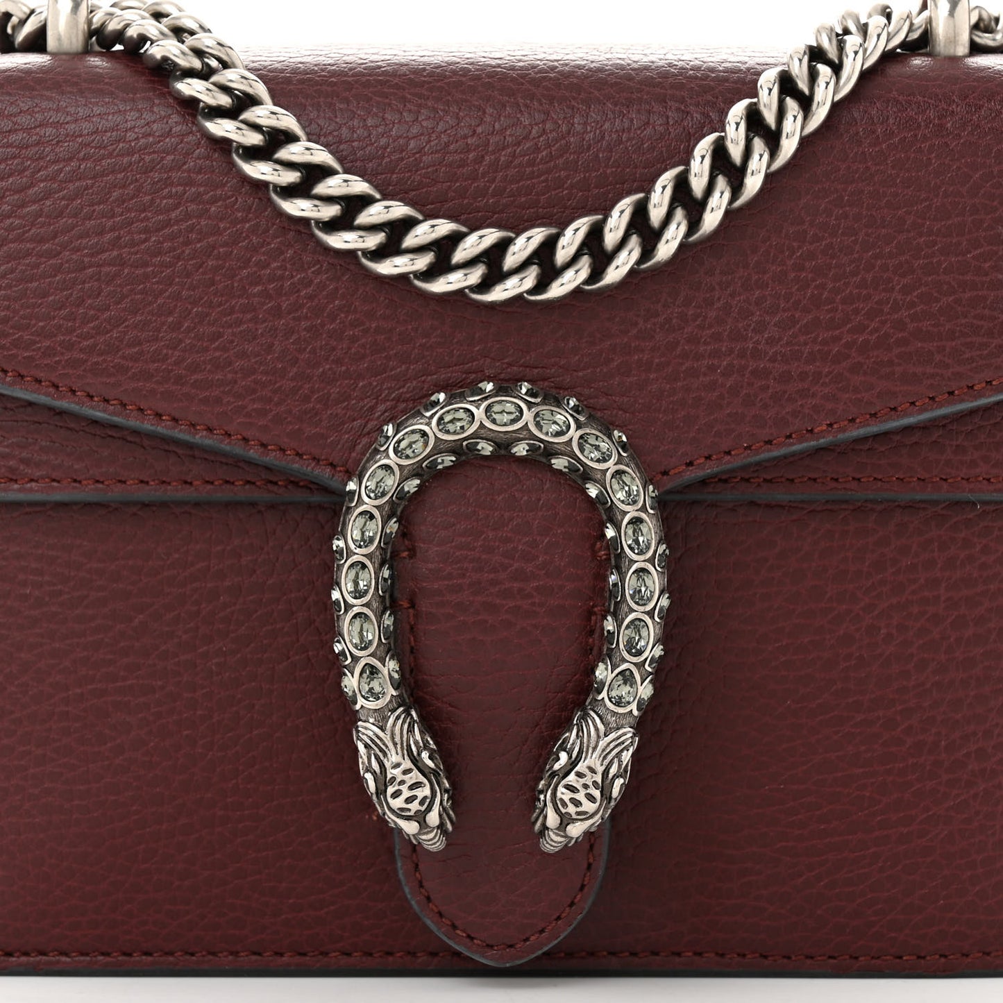 Dollar Calfskin Crystal Mini Dionysus Shoulder Bag Vintage Bordeaux