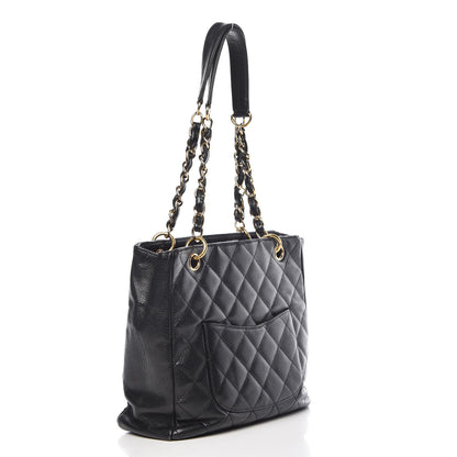 Chanel Caviar Quilted Petit Shopping Tote PST Black 3 of 14