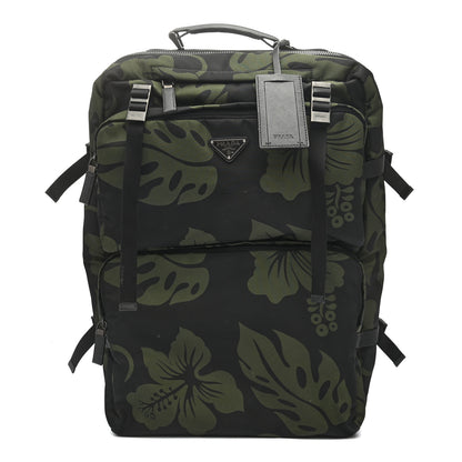 Prada Tessuto Nylon Hibiscus Print Trolley Luggage Green 1 of 18
