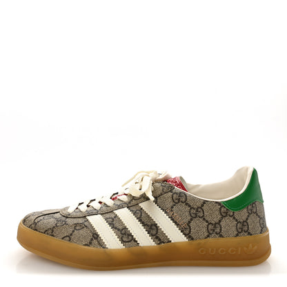 Gucci X ADIDAS GG Supreme Monogram Mens Gazelle Sneakers 10 Beige Ebony Off White New Shamarock 8.5 Beige Ebony Off White New Shamarock 1 of 10