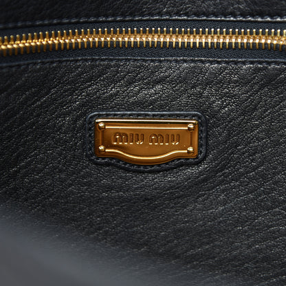 Miu Miu Cervo East-West Flap Satchel Black 9 of 10