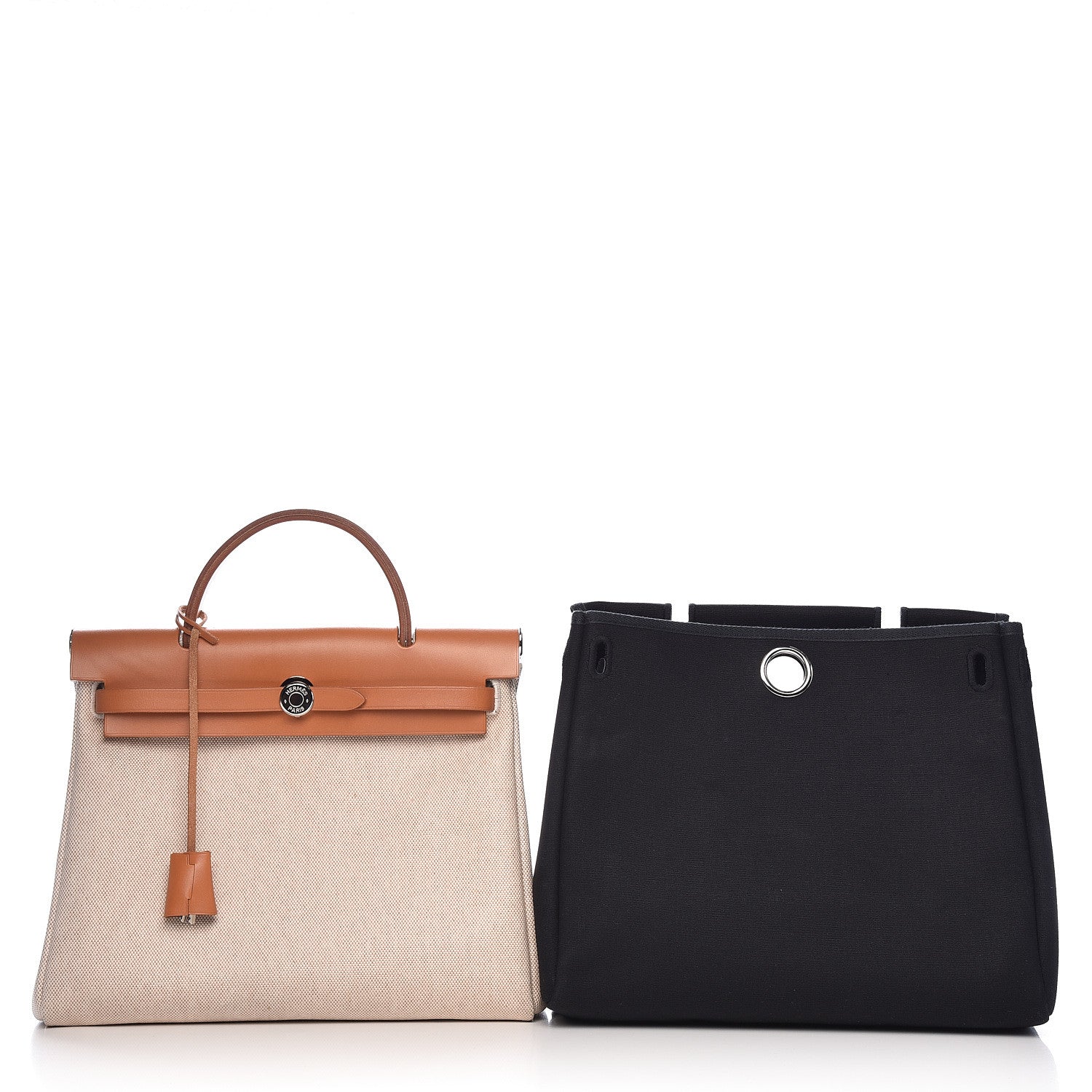 Hermes Toile Vache Calfskin Herbag 30 PM Natural 3 of 11