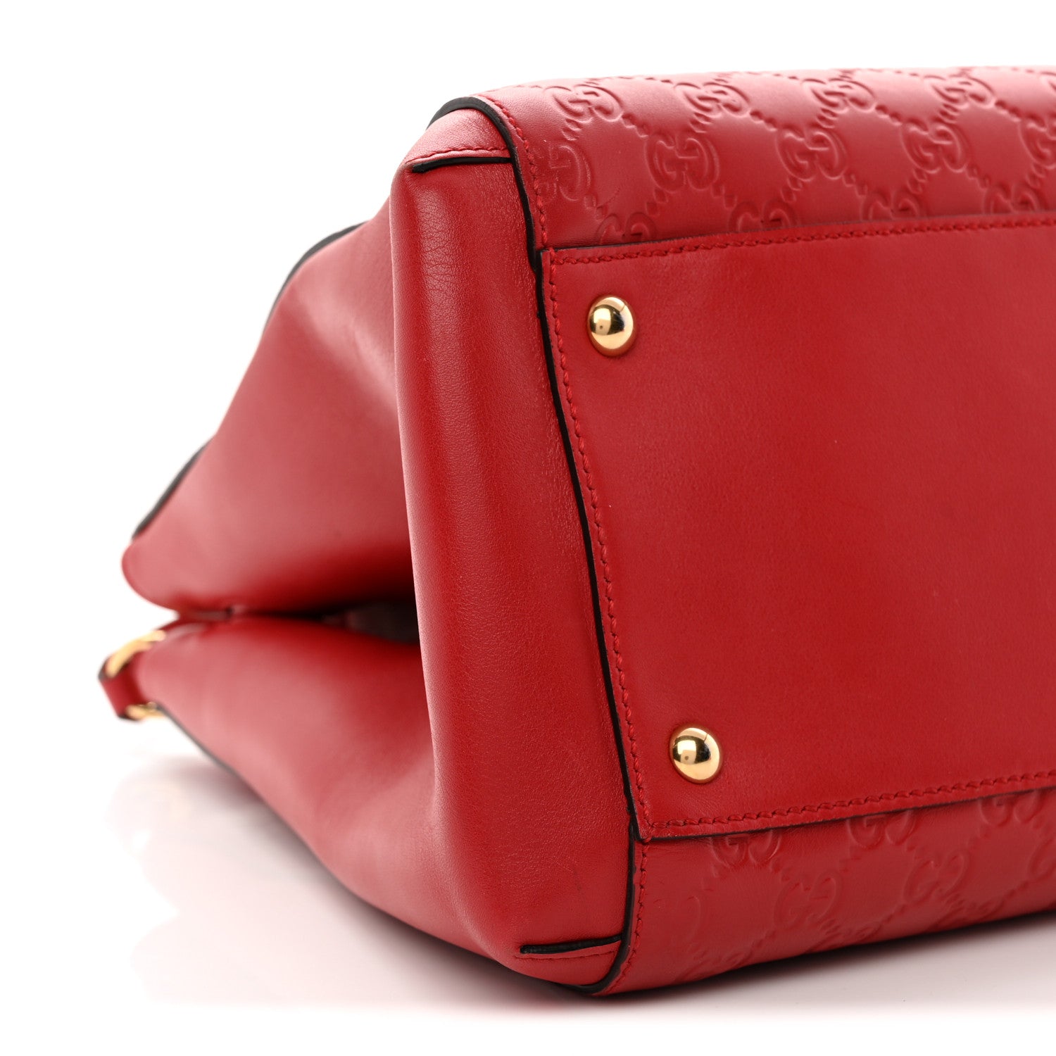 Gucci Soft Guccissima Signature Top Handle Tote Bag Red 9 of 10