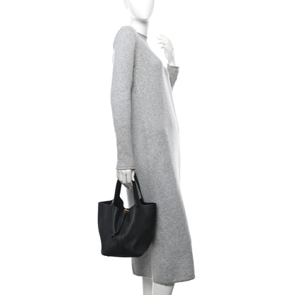 Hermes Taurillon Clemence Picotin Lock 22 MM Black 2 of 19