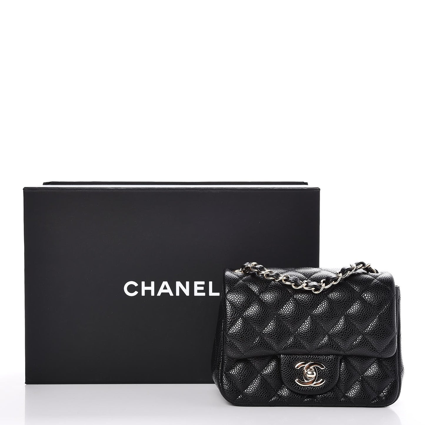 Caviar Quilted Mini Square Flap Black