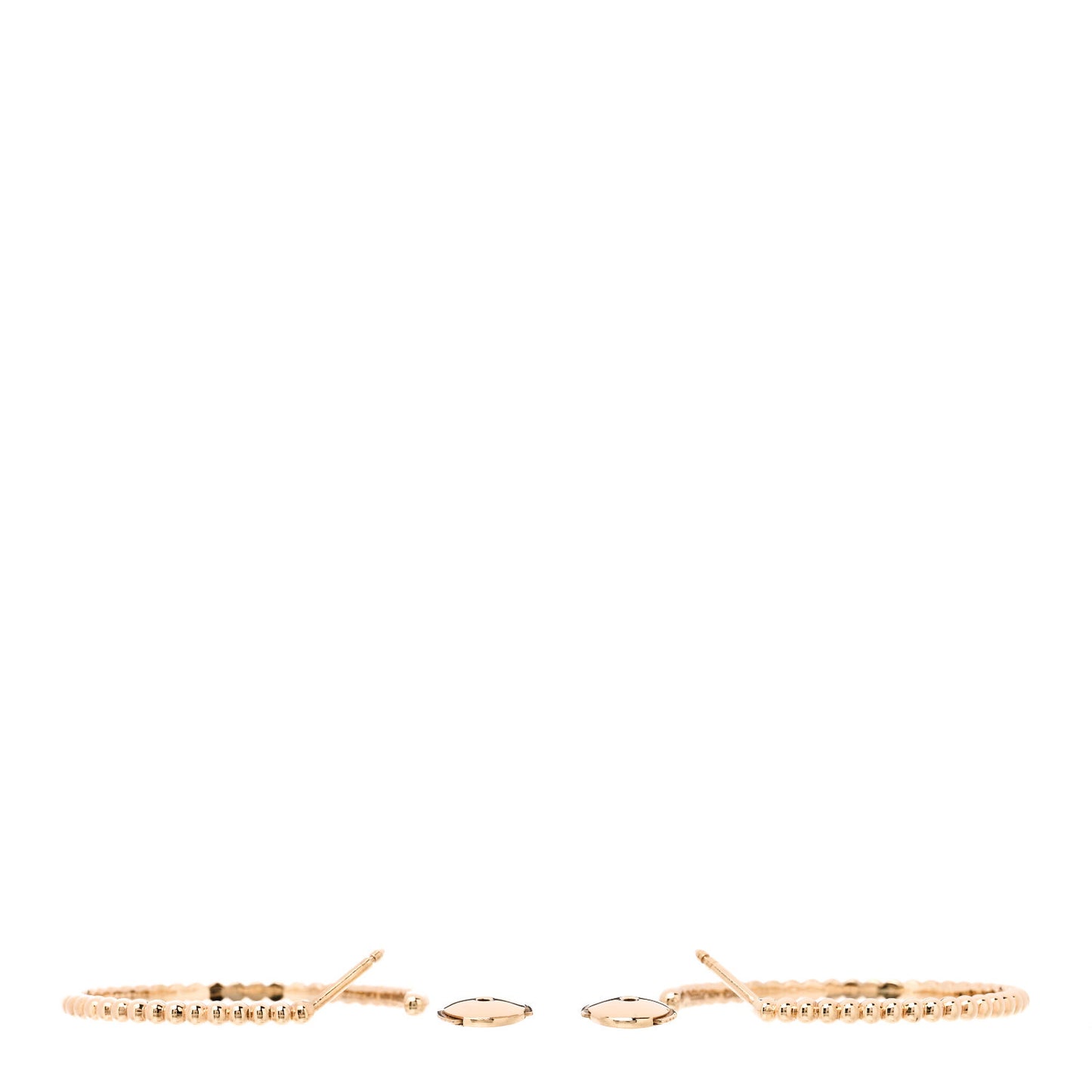18K Yellow Gold Perlee Hoop Earrings