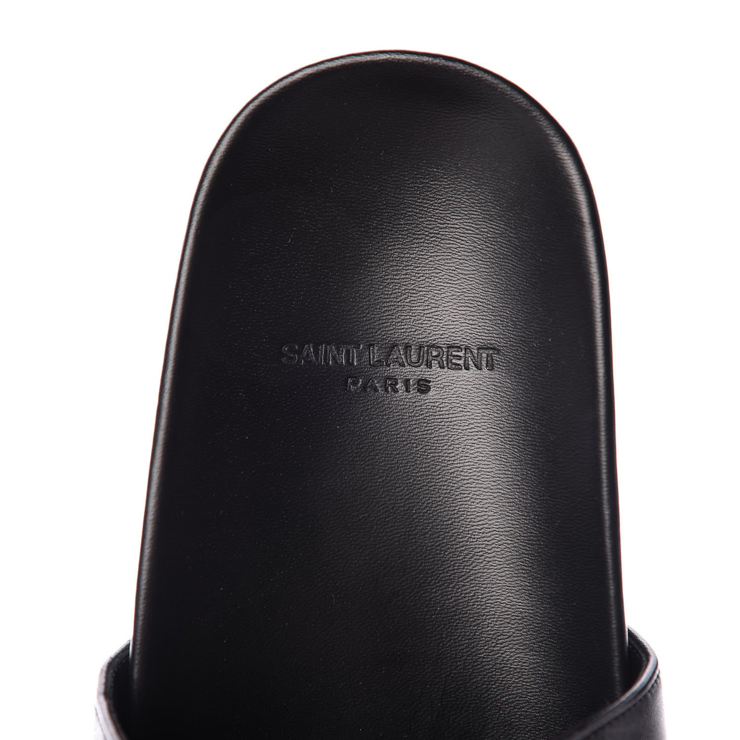 Saint Laurent Calfskin Monogram Joan Slide Sandals 35.5 Black 7 of 8