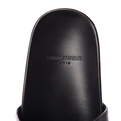 Saint Laurent Calfskin Monogram Joan Slide Sandals 35.5 Black 7 of 8