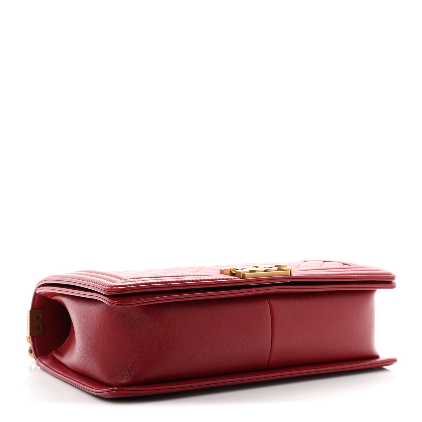 Lambskin Quilted New Medium Boy Flap Dark Red