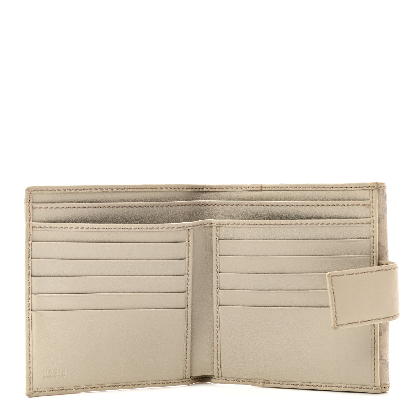 Guccissima Princy French Flap Wallet Off White