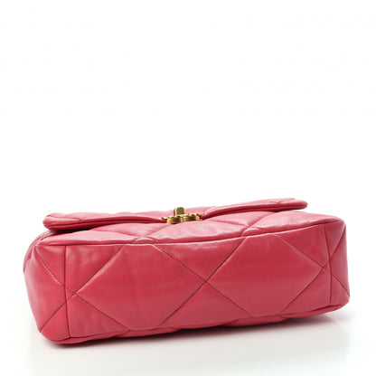 Chanel Lambskin Quilted Large Chanel 19 Flap Dark Pink 4 of 10