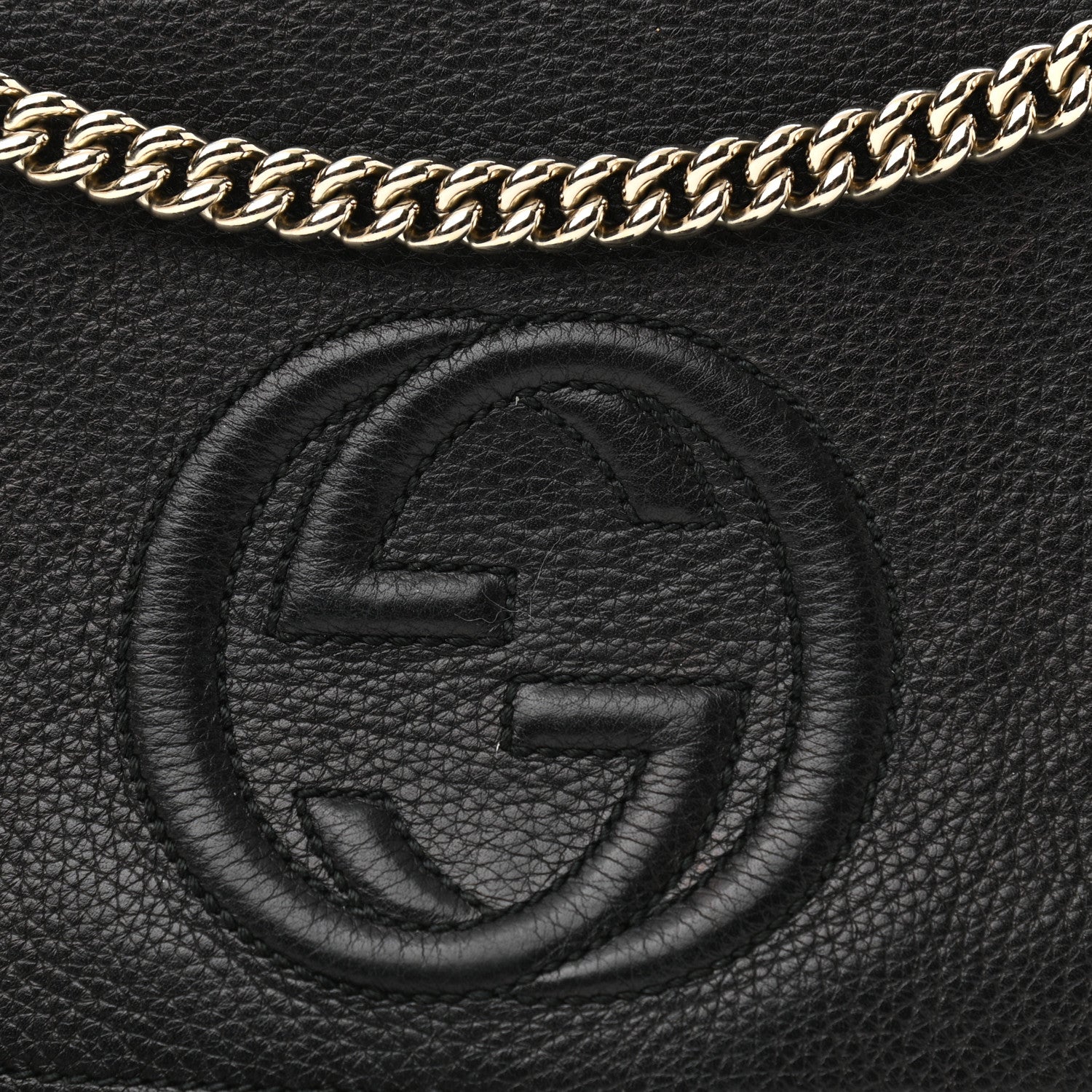Gucci Pebbled Calfskin Medium Soho Flap Crossbody Black 8 of 14