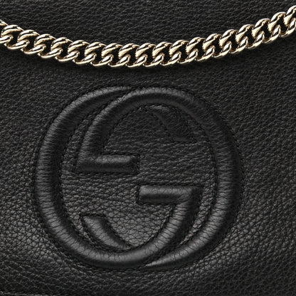 Gucci Pebbled Calfskin Medium Soho Flap Crossbody Black 8 of 14