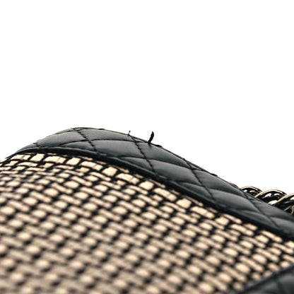 Chanel Calfskin Woven Medium Boy Reverso Flap Black 11 of 11
