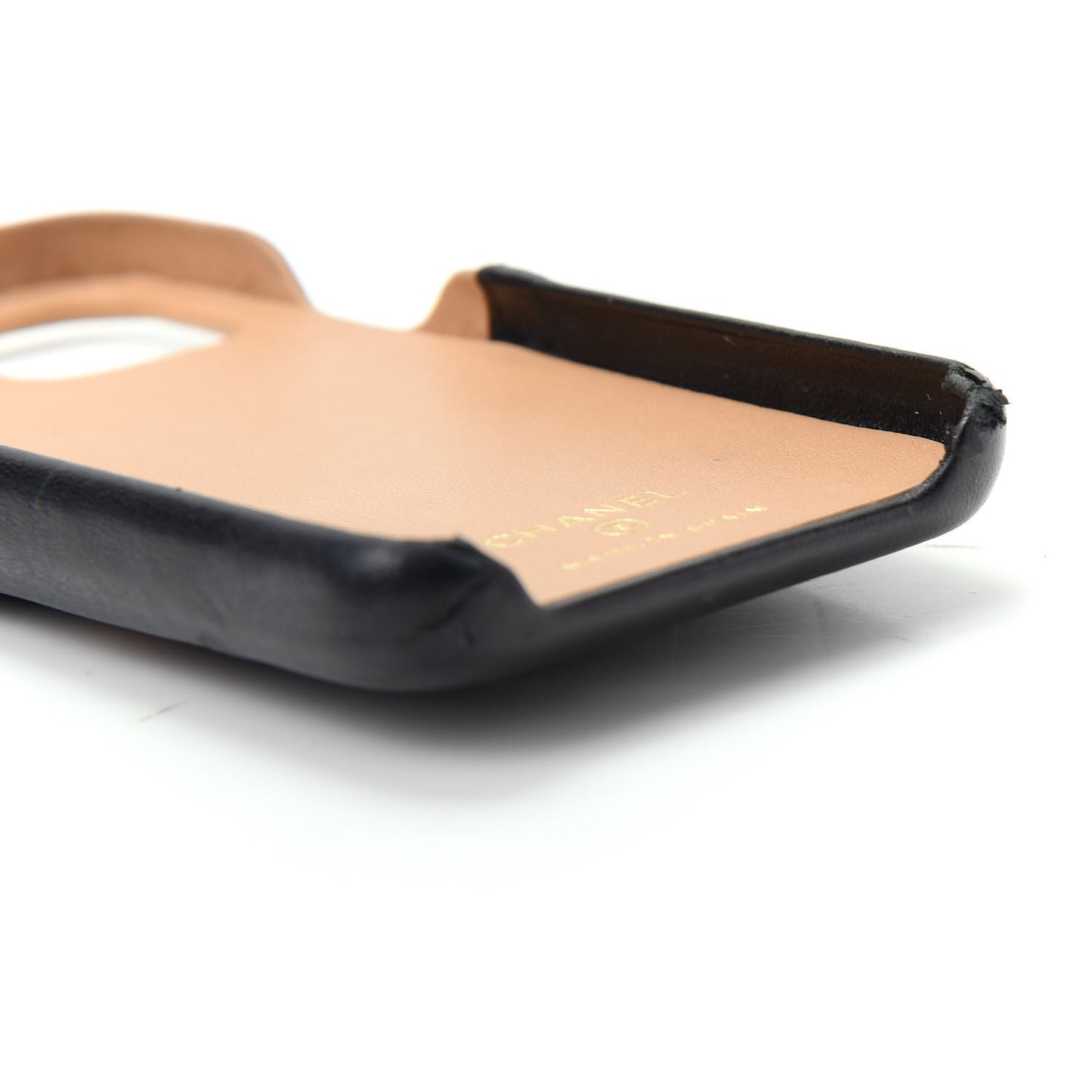 Lambskin Quilted CC iPhone XI Pro Case Beige Black