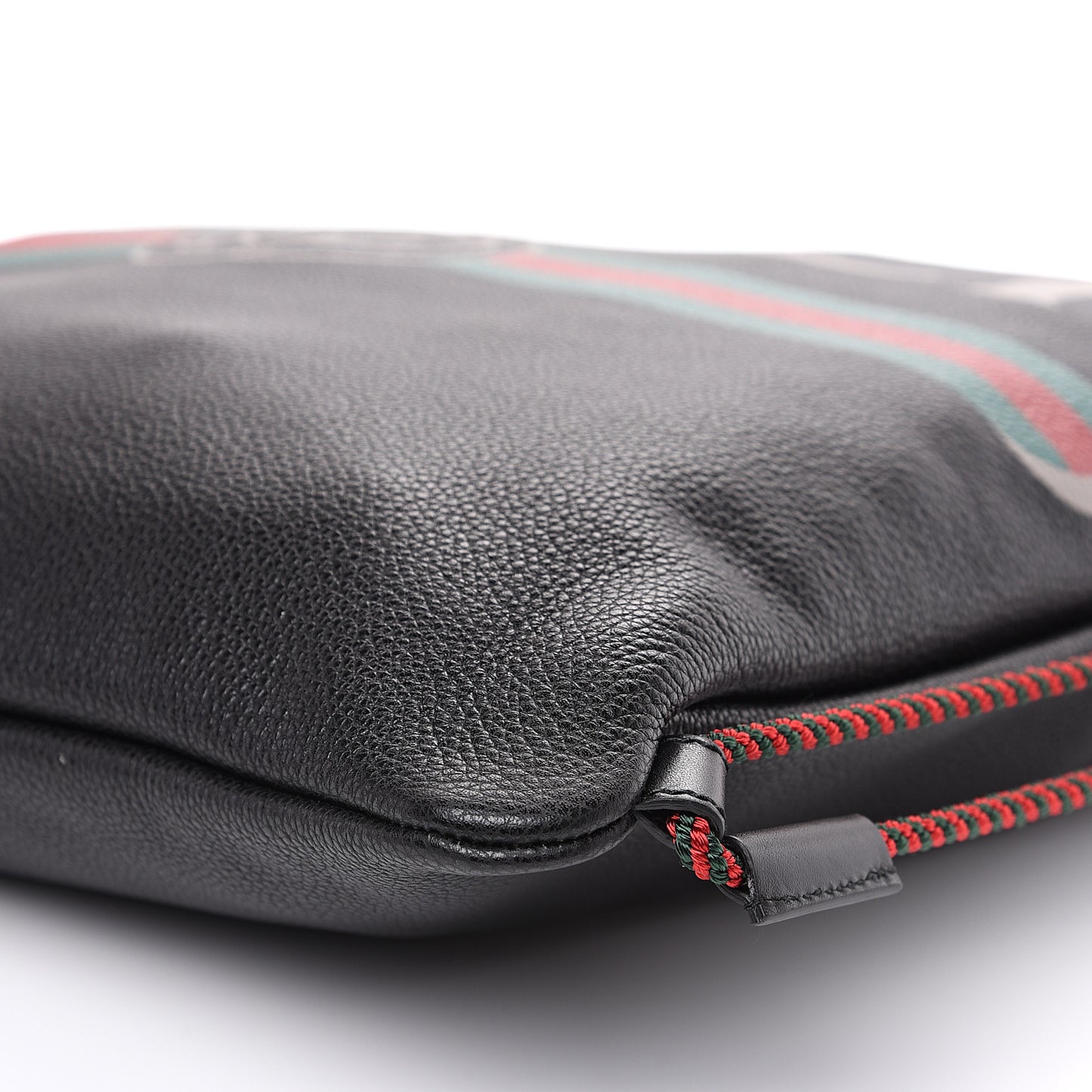 Calfskin Logo Drawstring Backpack Black