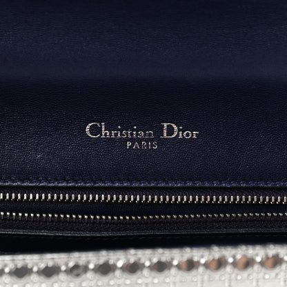 Christian Dior Metallic Patent Micro-Cannage Gradient Medium Diorama Flap Bag Silver Blue 6 of 8