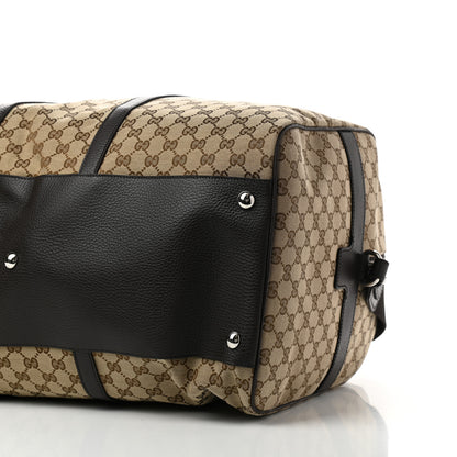 Gucci Monogram Dollar Calfskin Large Boston Duffle Bag Beige Ebony Testa di Moro Marrone Scuro 10 of 10