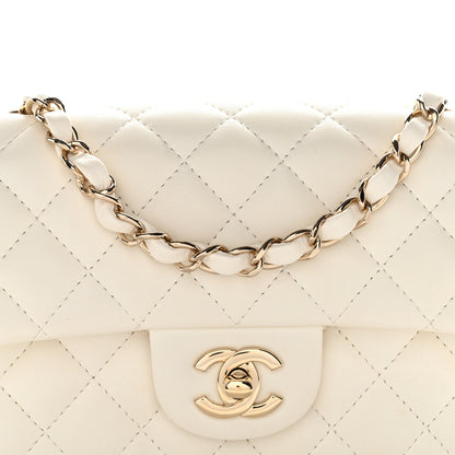 Chanel Lambskin Quilted Mini Rectangular Flap White 8 of 11