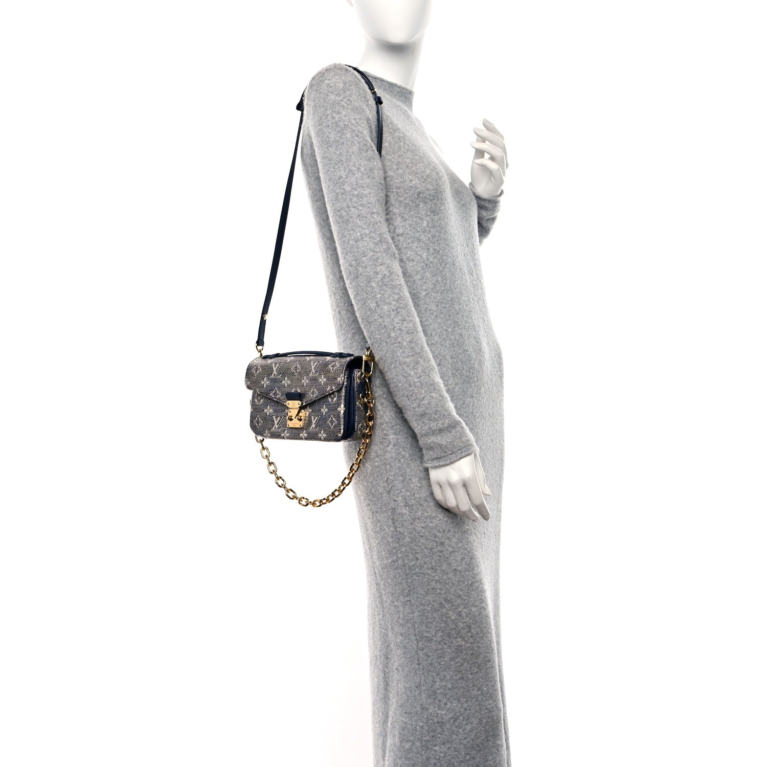 Louis Vuitton Monoglam Pochette Metis East West Blue 2 of 9