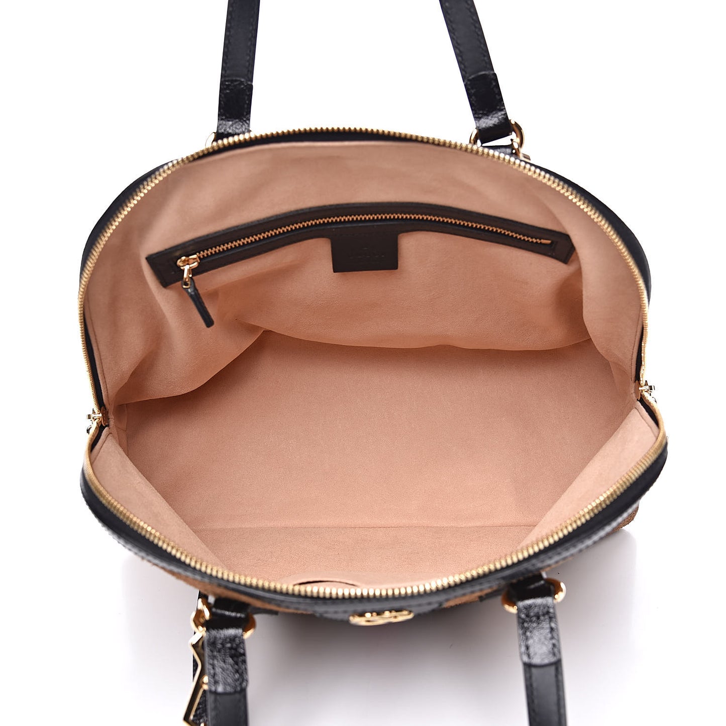 Suede Patent Web Medium Ophidia Top Handle Dome Bag Nocciola Black