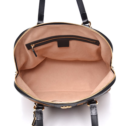 Gucci Suede Patent Web Medium Ophidia Top Handle Dome Bag Nocciola Black 5 of 11