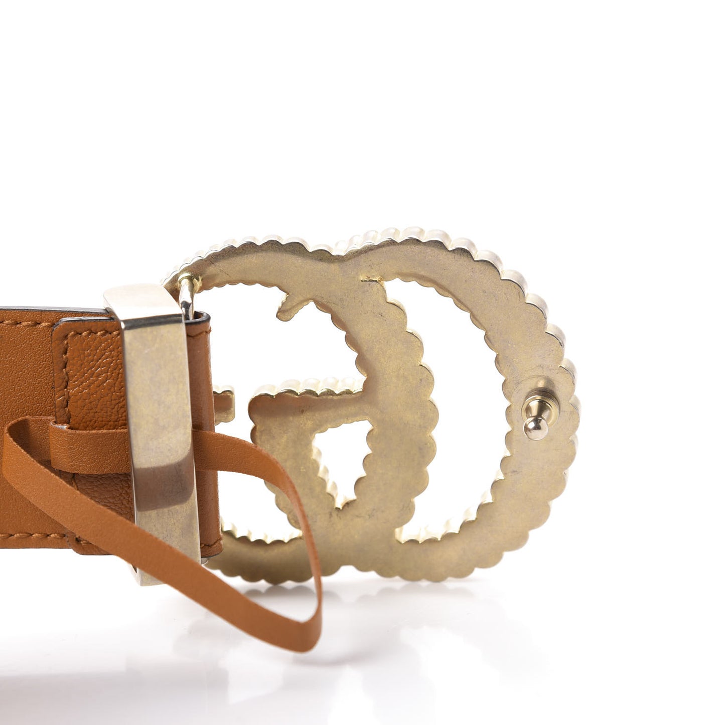 Azalea Calfskin Matelasse Diagonal Torchon Double G 40mm Belt 90 36 Cognac Black