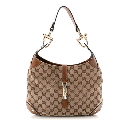 Gucci Monogram Piston Lock Jackie O Hobo Tan 1 of 10