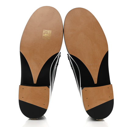 Chanel Shiny Calfskin Logo Loafers 36.5 Black 5 of 9