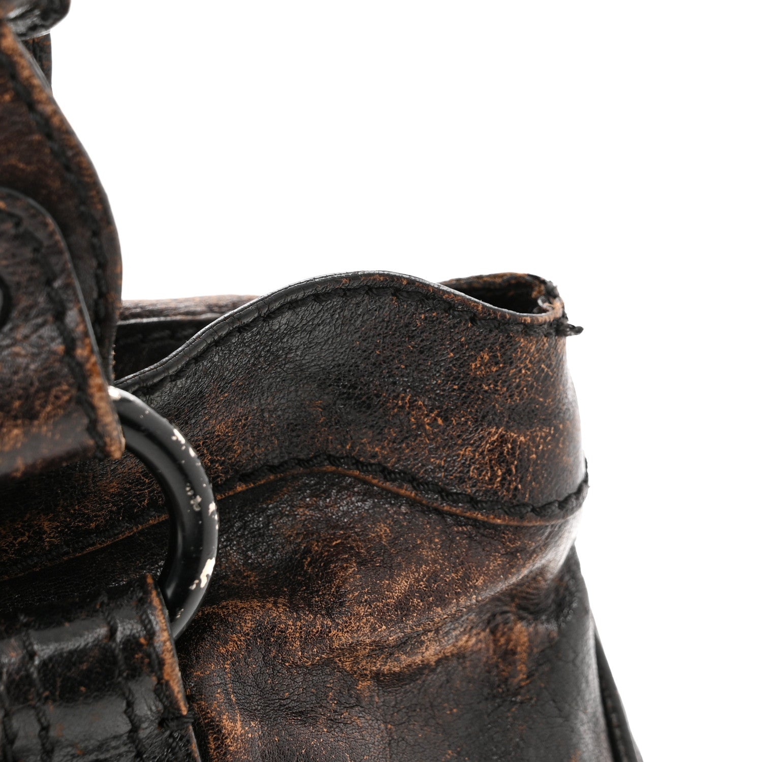 Valentino Garavani Distressed Calfskin VLogo Shoulder Bag Brown 15 of 25