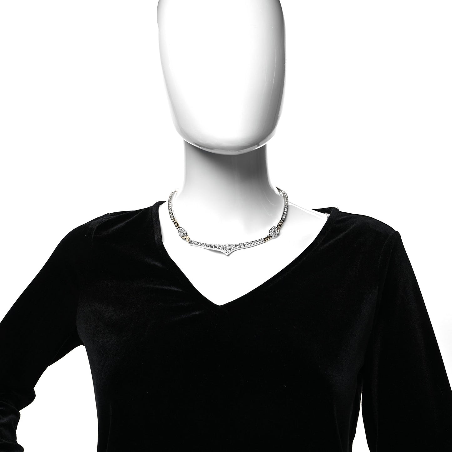 Crystal CC Collar Necklace Gold