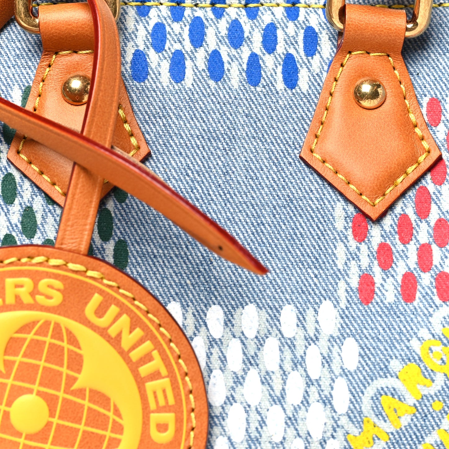 LV Vers Damier Denim Speedy Bandouliere 18 Multicolor