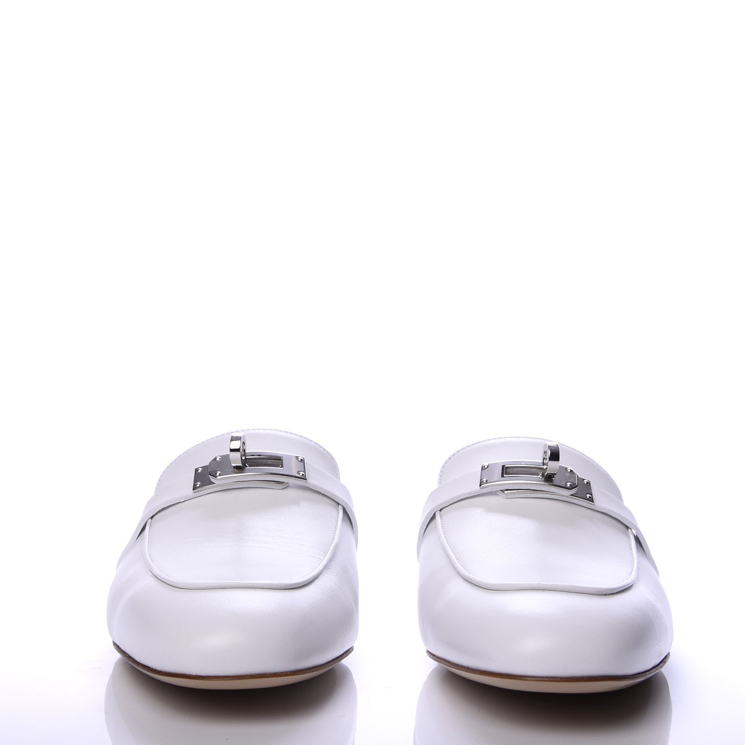 Hermes Calfskin Oz Mules 39 White 5 of 15