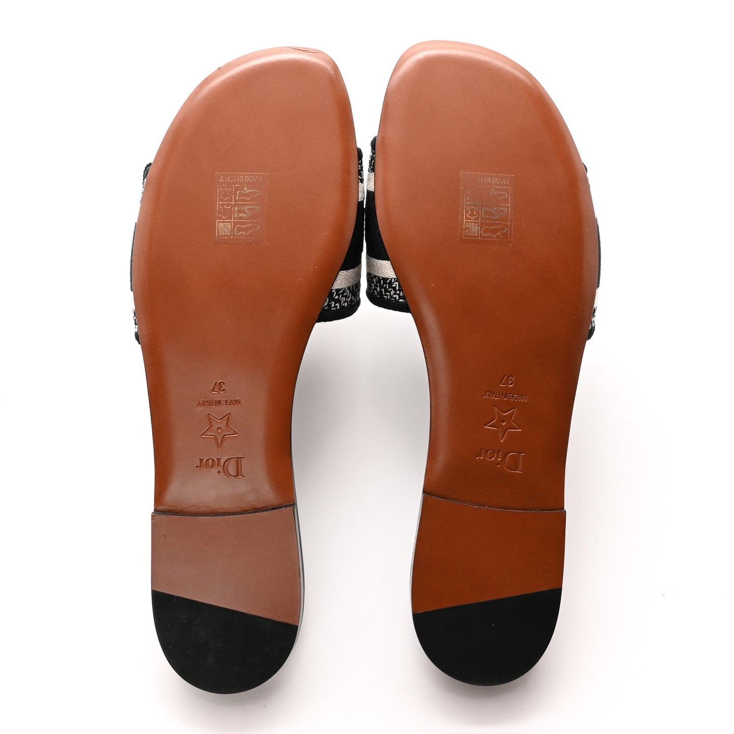 Canvas Embroidered Dway Mules Slide Sandals 37 Black
