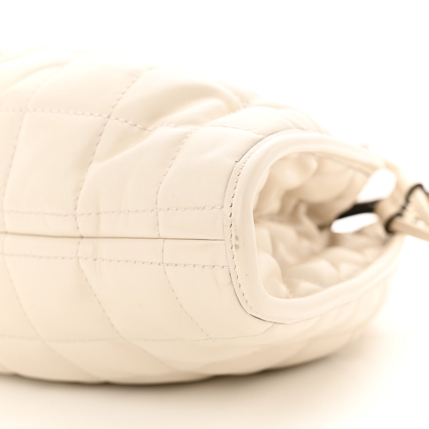 Calfskin Quilted Medium Deco Tote Bag Mystic White